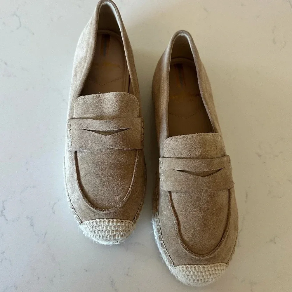 Sam Edelman Kai Suede Espadrille inspired Loafers in Tuscan Tan Size: 5